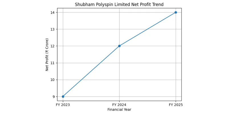 Net Profit Trend Shubham Polyspin Limited